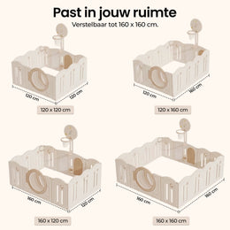 Tiflie Playpen opgesteld in woonkamer setting