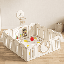 Tiflie Playpen vooraanzicht met speelmat en accessoires
